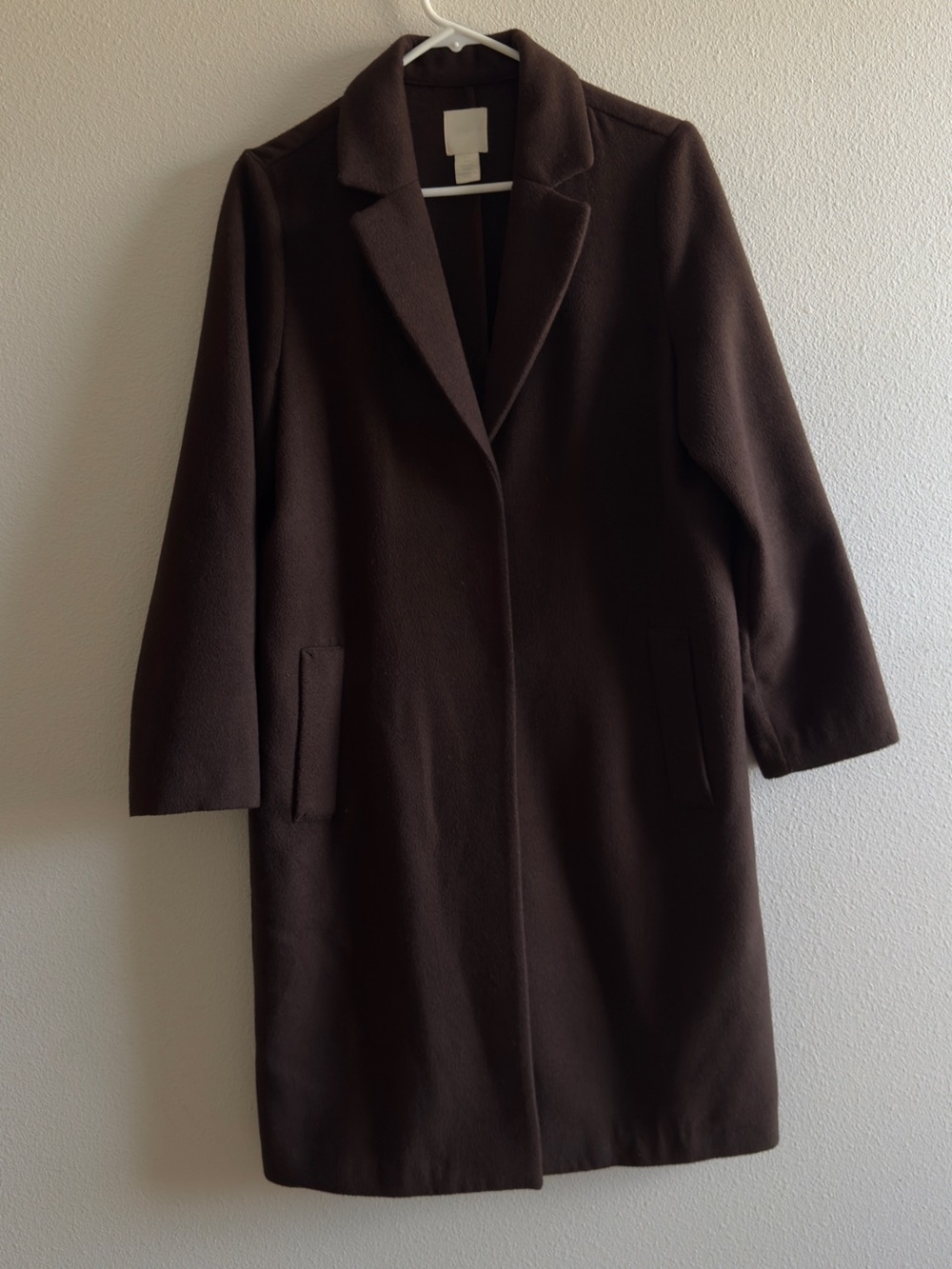 Classic Women's Dark Brown Wool-Blend midi Coat